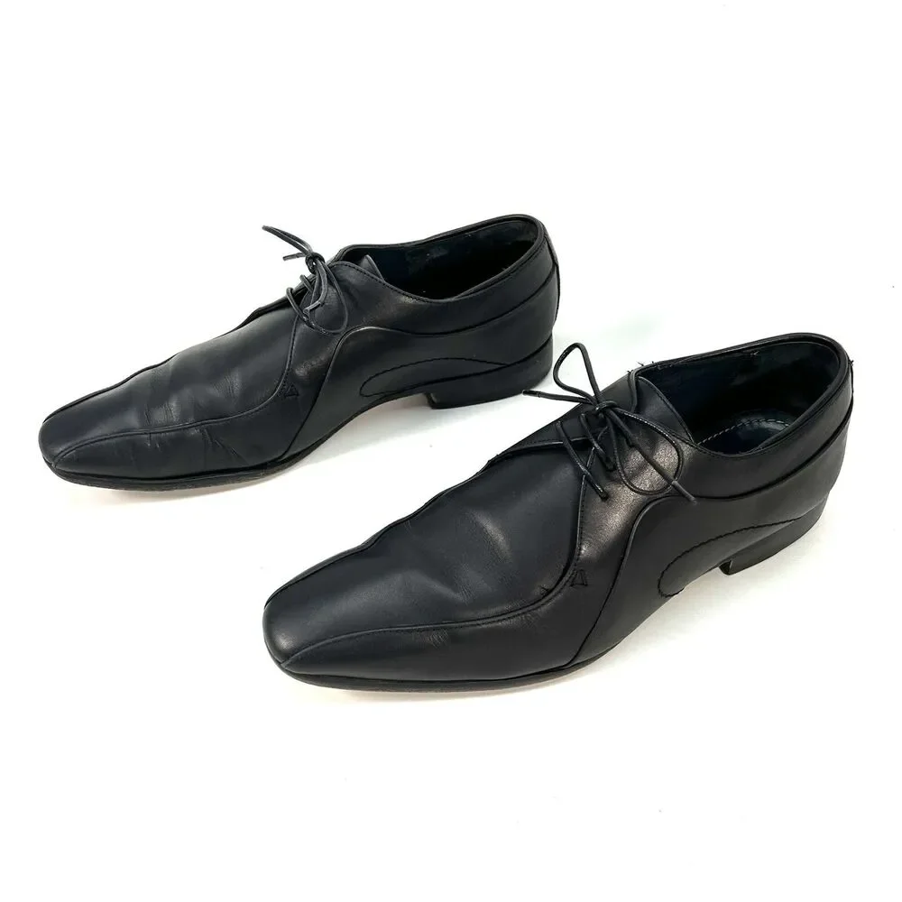 Oliver Sweeney London Pippin Derby Black Leather Dress Shoes Men's US9 EU42 UK8
